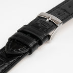 Handmade Alligator Grain Black Watch Strap
