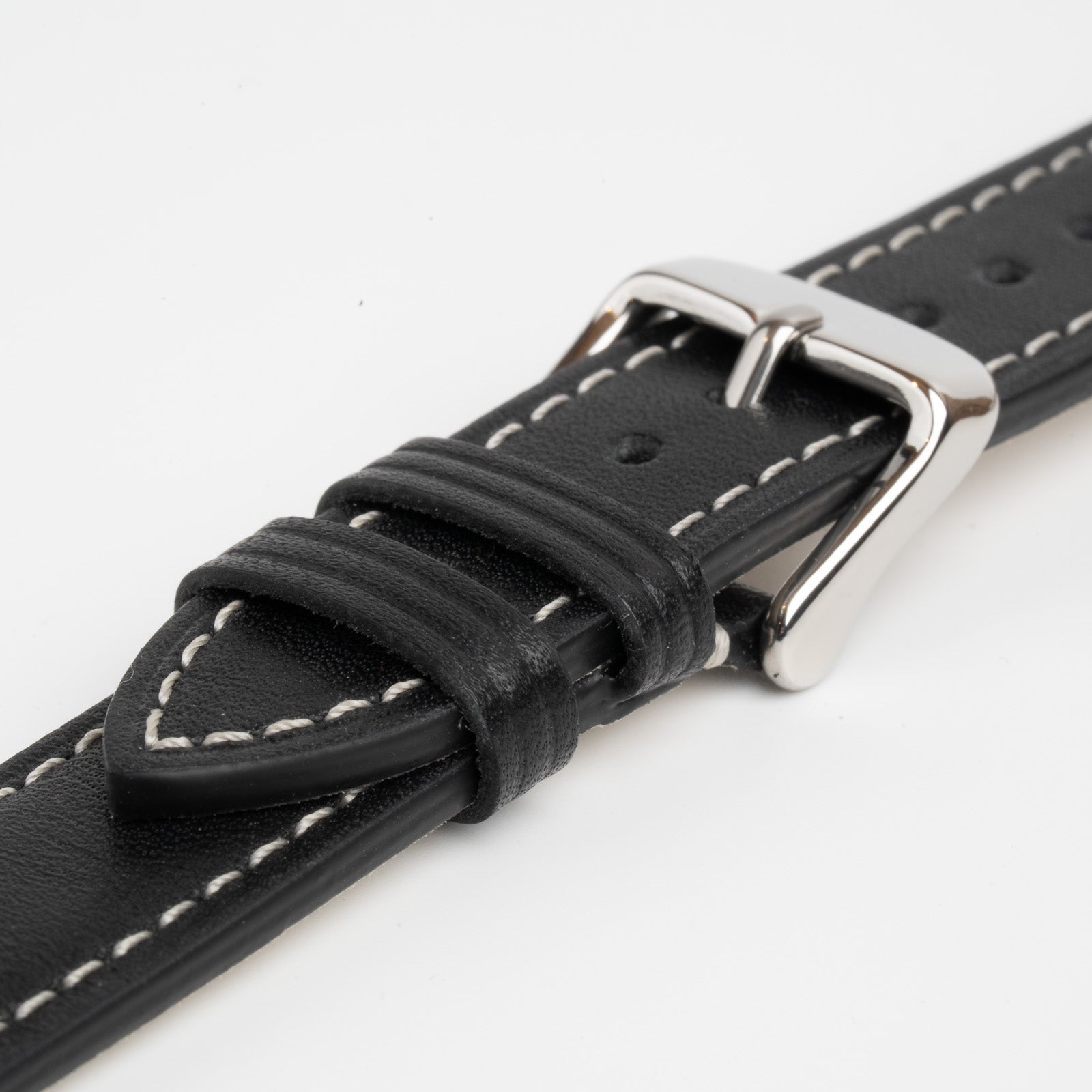 Handmade Contrast Black Watch Strap