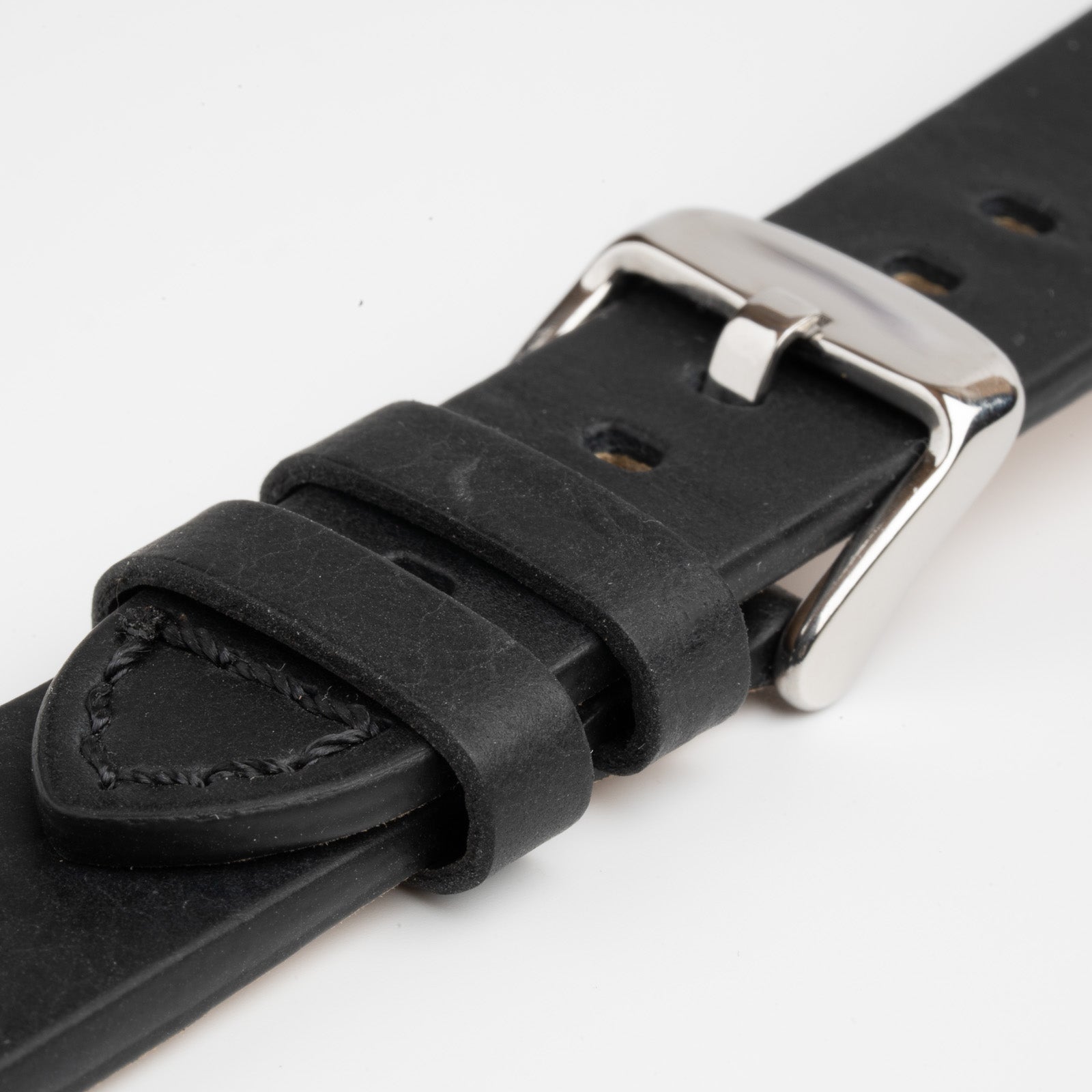 Handmade Smooth Black Watch Strap