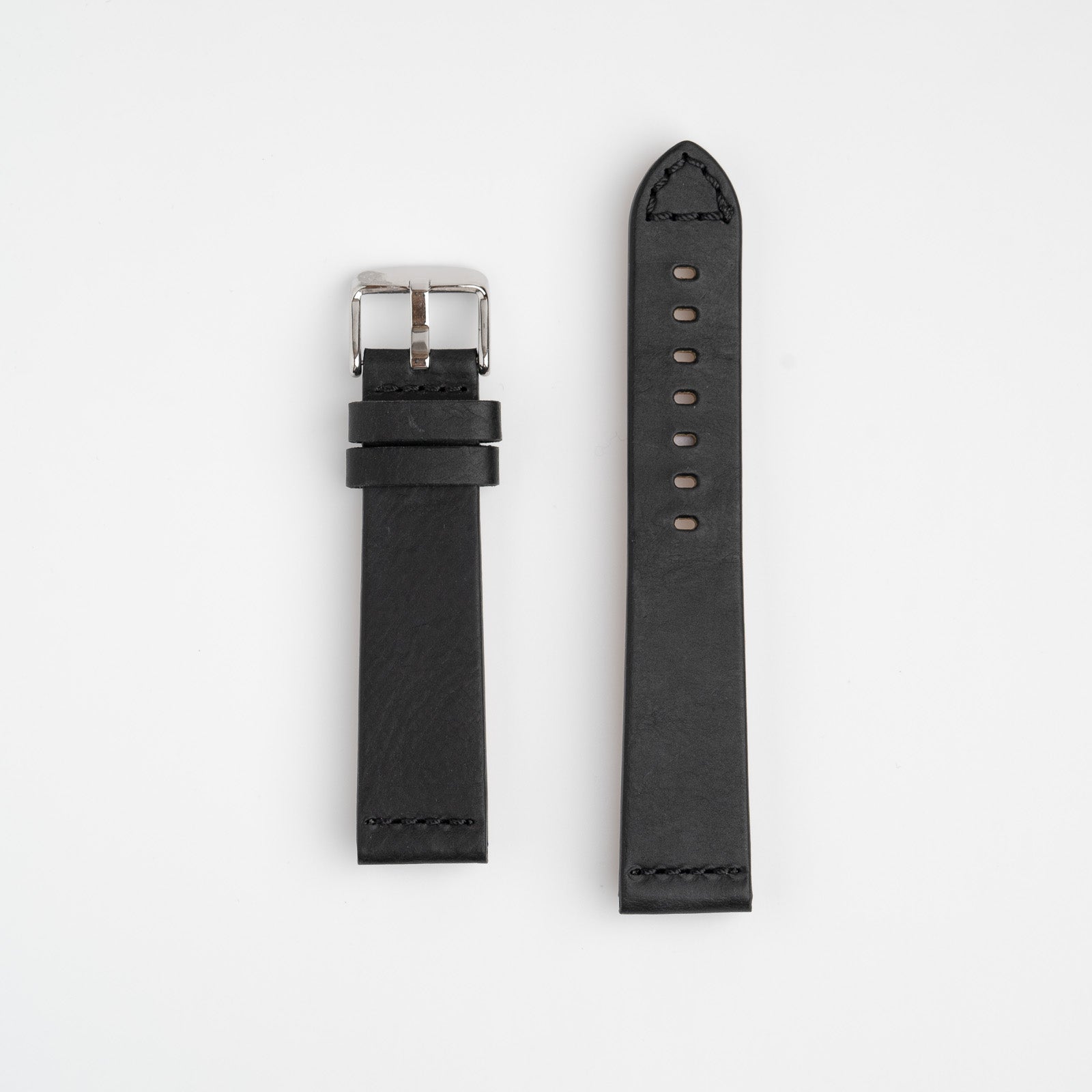 Handmade Smooth Black Watch Strap