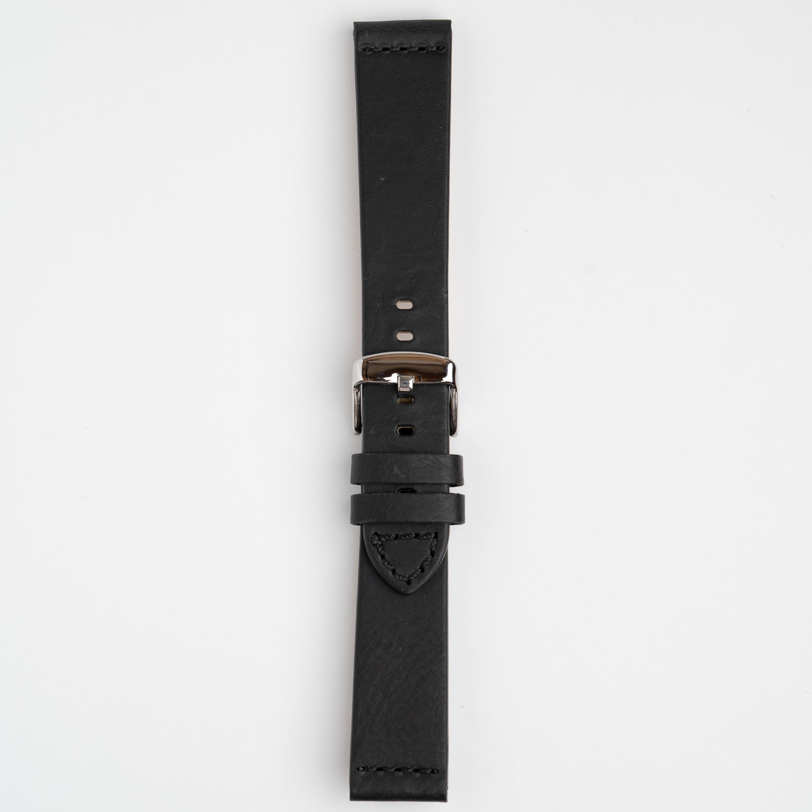 Handmade Smooth Black Watch Strap