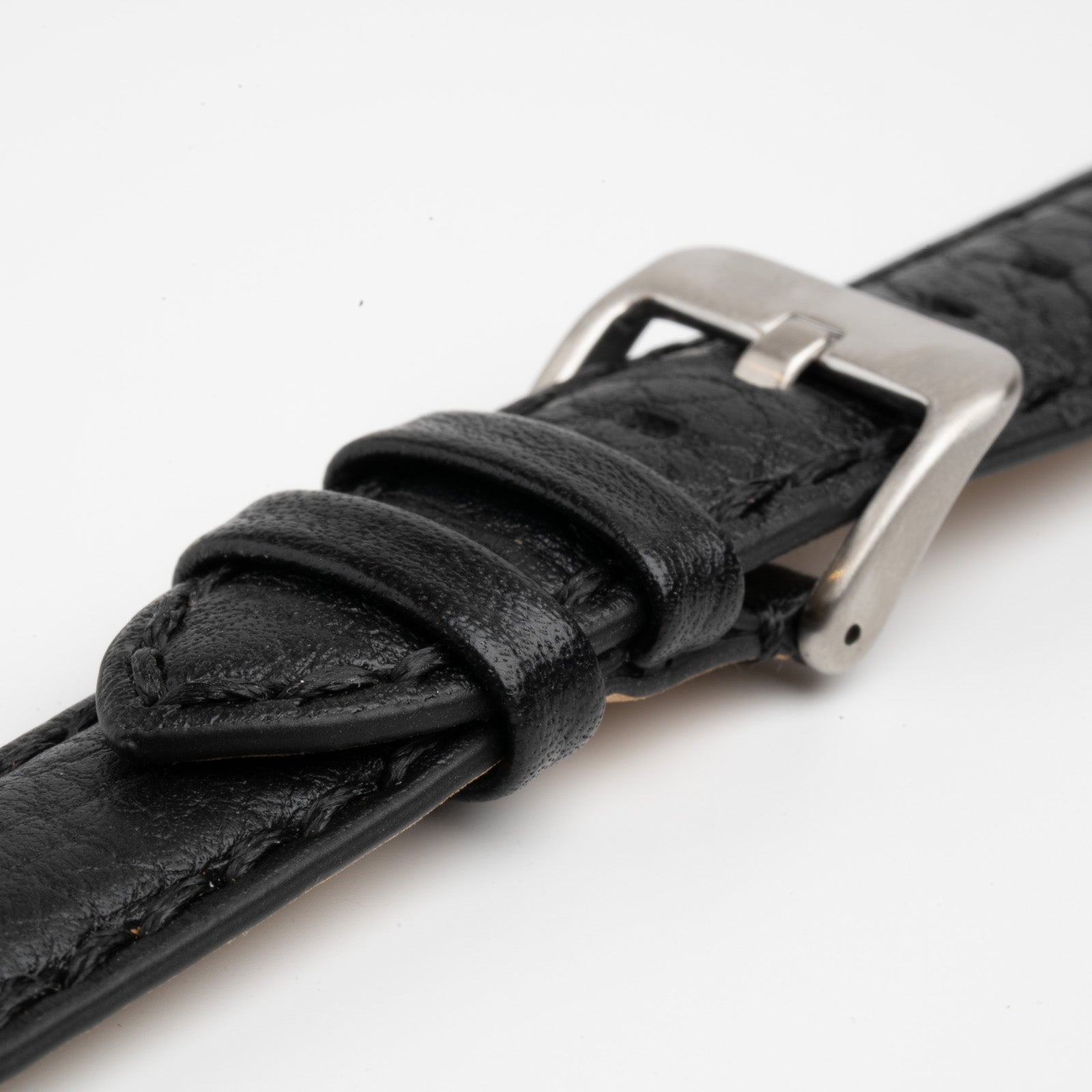 Windsor Stitched Black Watch Strap
