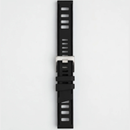 Black Submerge ISO Dive silicone watch strap, buckled, front view