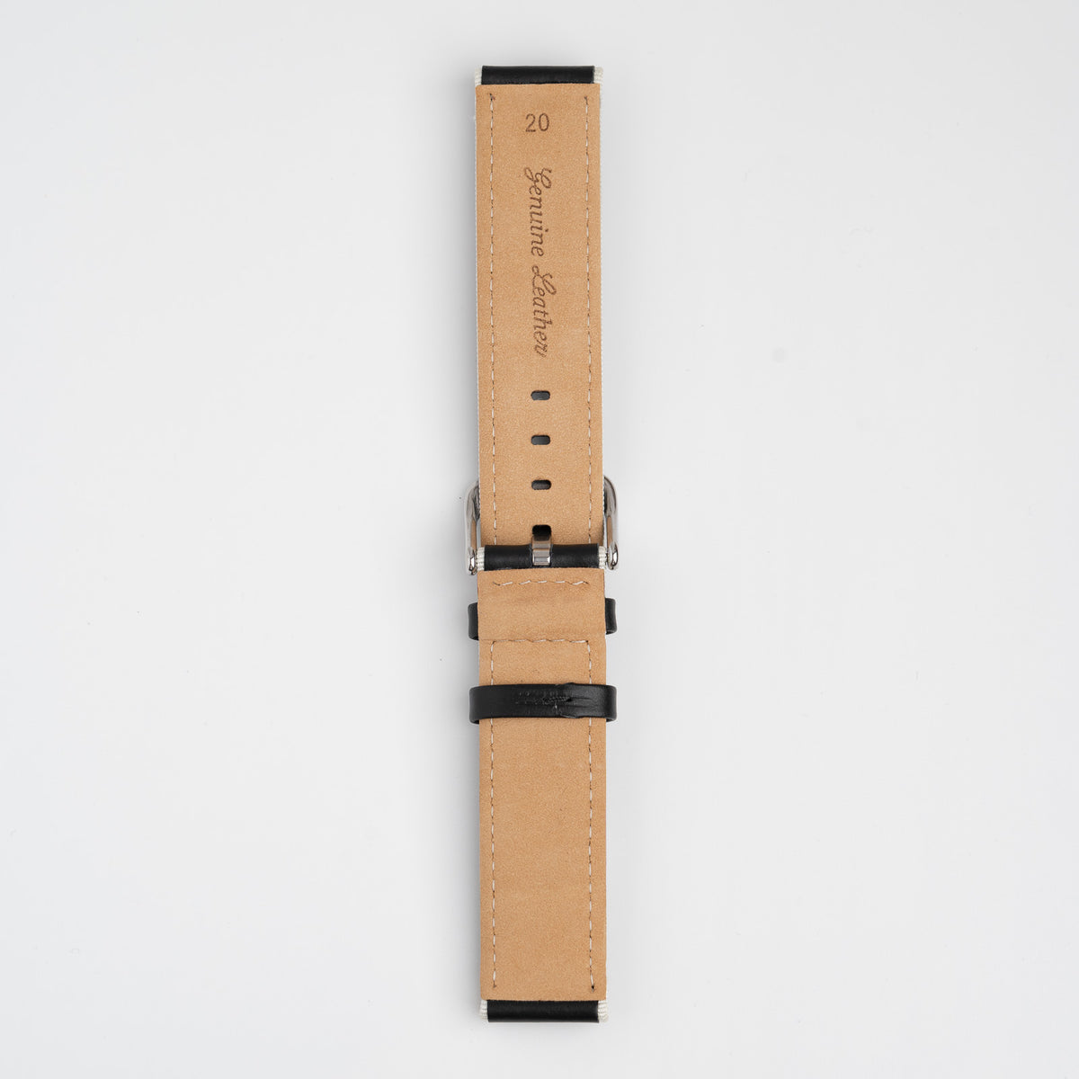 Black Mayfair Nylon Edge watch strap, buckled, back view