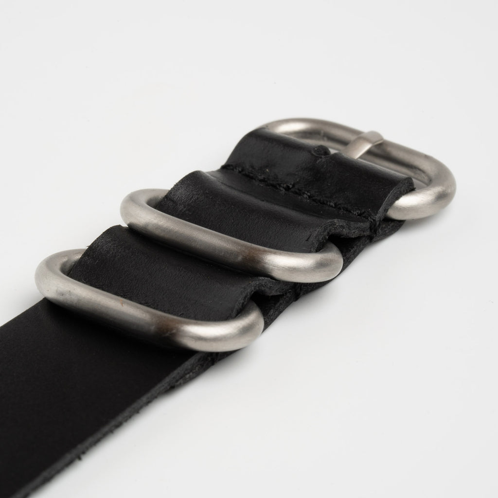 Weaverham Zulu Leather Black Watch Strap, alternative view