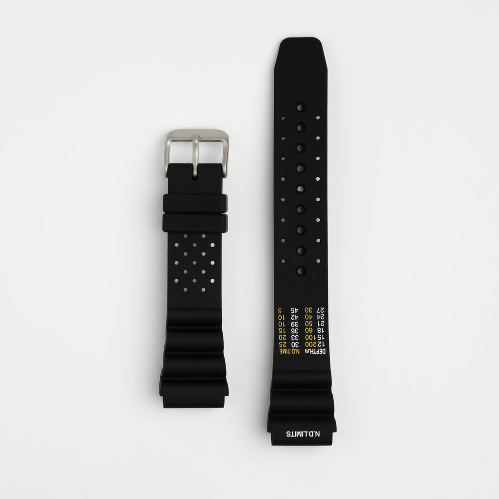 Submerge ND Limits Black Watch Strap, both pieces laid flat