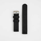 Nylon Quick Release Black Watch Strap, both pieces laid flat