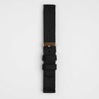 Nylon Quick Release Black Watch Strap, buckled up, front view