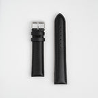 Padded Calf XL Black Watch Strap, both pieces laid flat