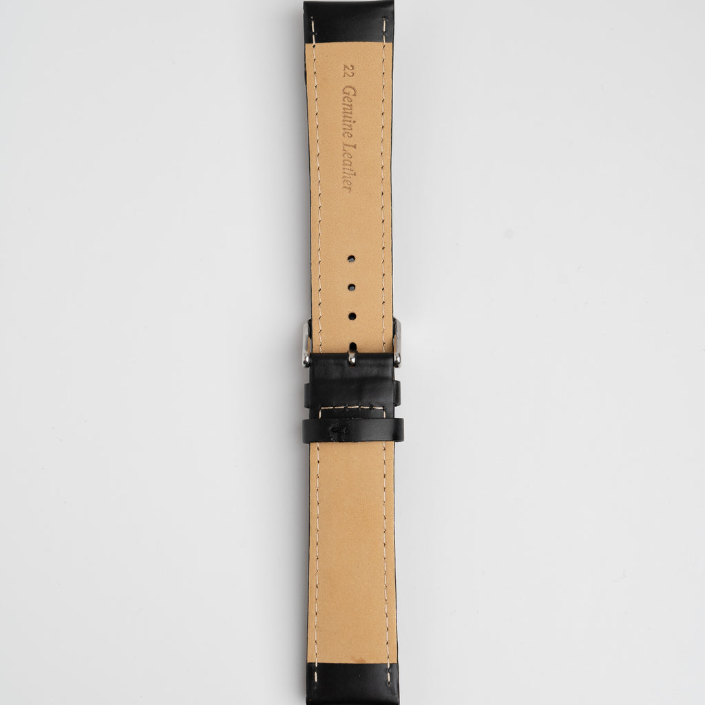Padded Calf XL Black Watch Strap, underside showing the lining