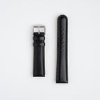 Henley Black Watch Strap, both pieces laid flat