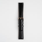 Henley Black Watch Strap, buckled up, front view