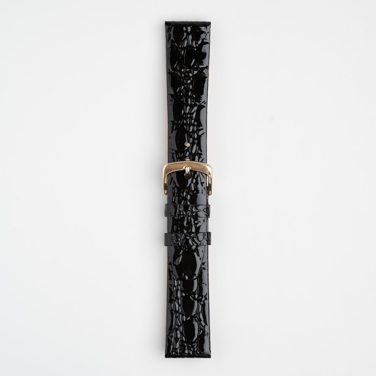 Patent Crocodile Black Watch Strap