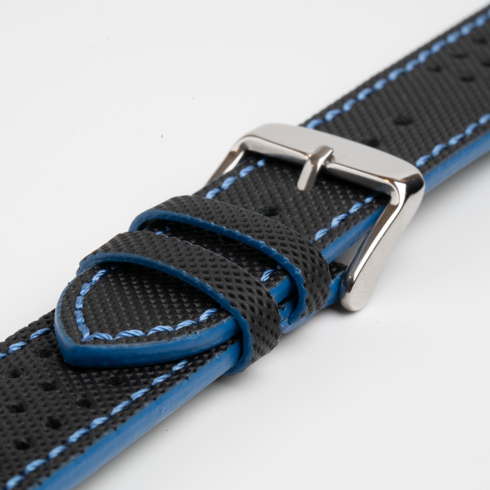 Ocean Sport Black & Blue Stitch Watch Strap