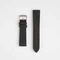 Pineapple Leaf Black Watch Strap, both pieces laid flat