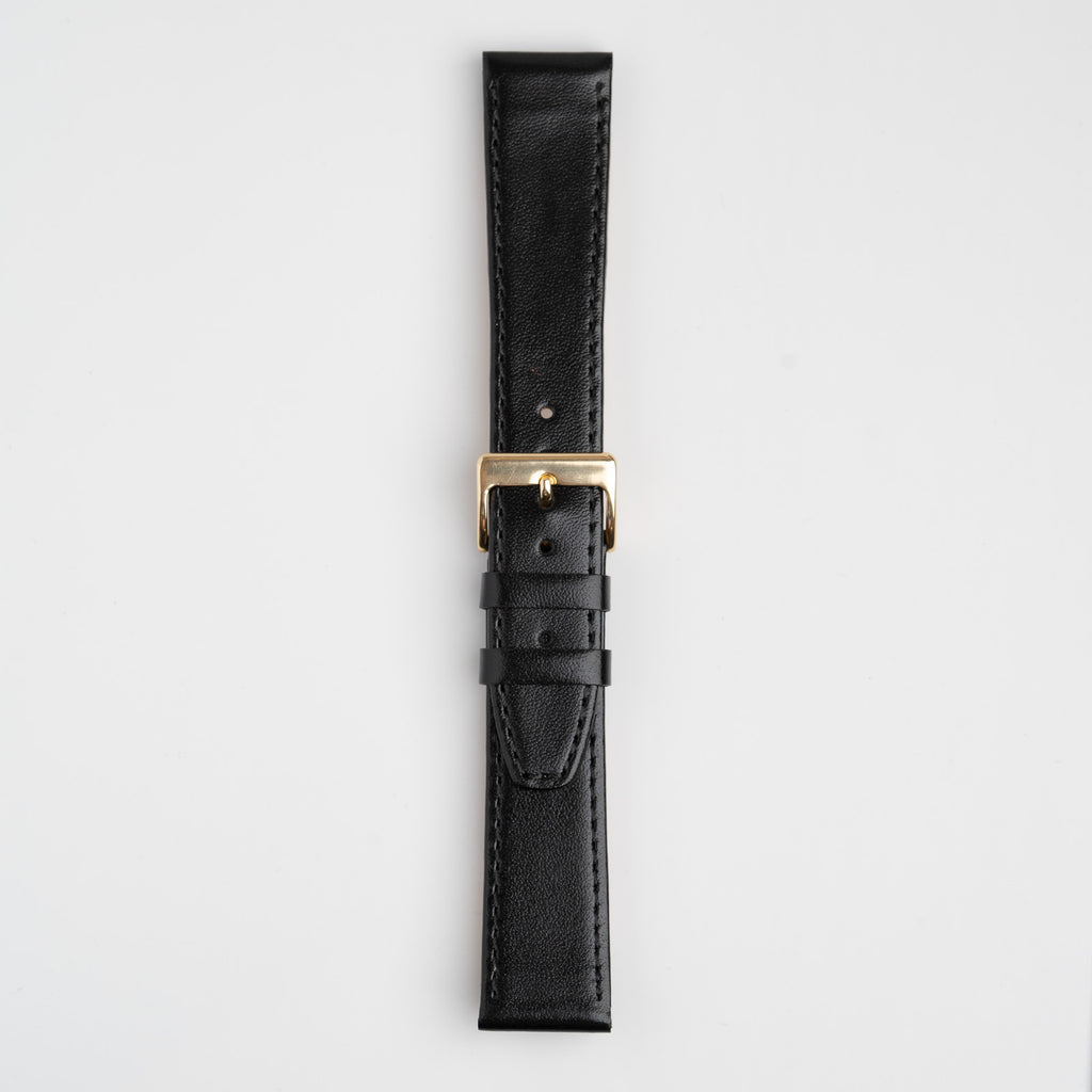 Black Mayfair Subtle XL watch strap, buckled, front view