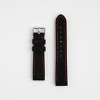 Submerge Extent Black & Red Watch Strap, both pieces laid flat