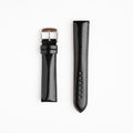 Henley Superior Gloss Black Watch Strap, both pieces laid flat