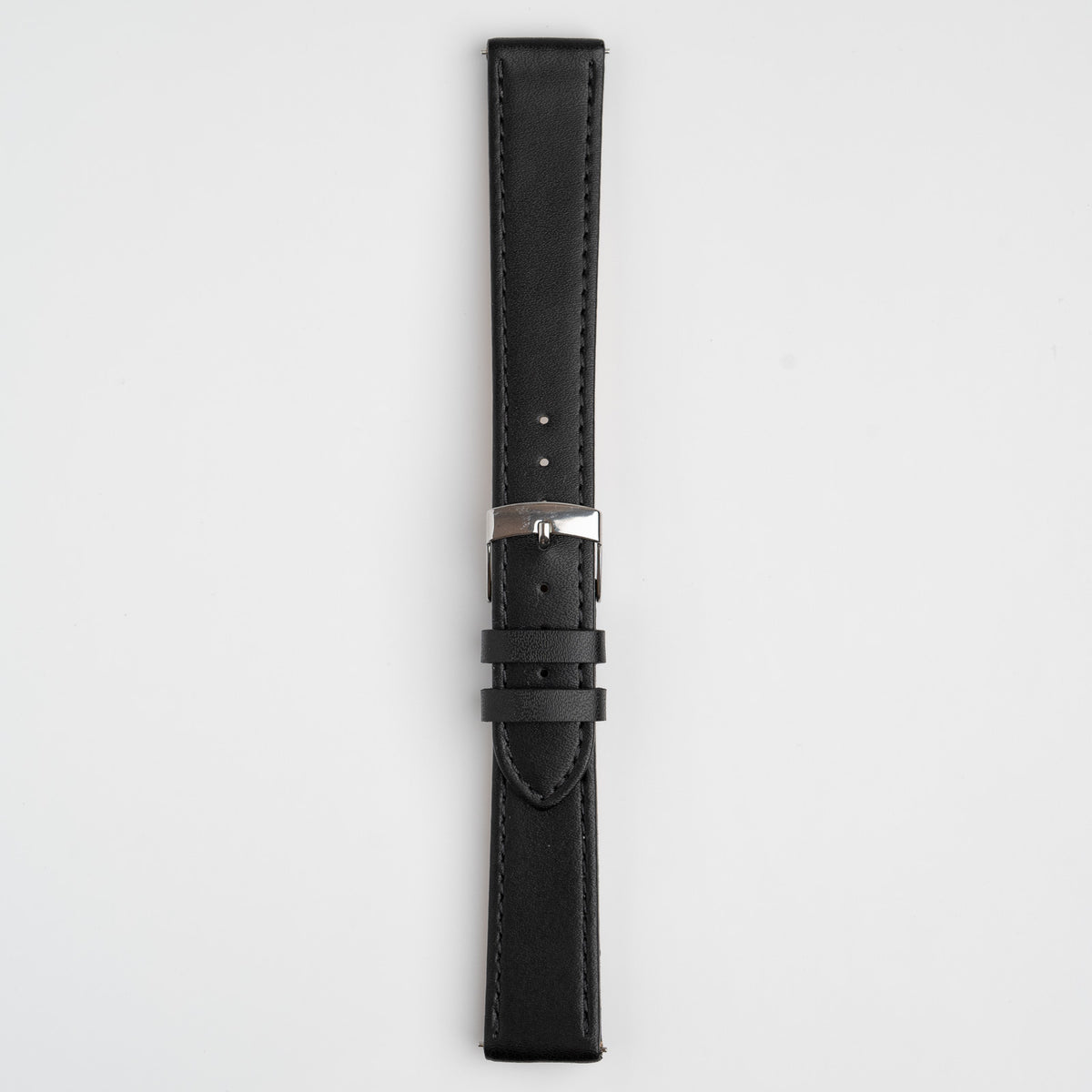 Black Mayfair Subtle Quick Release watch strap, buckled, front view