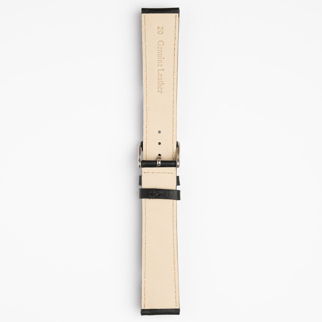 Henley Superior Supple Black Watch Strap, underside showing the lining