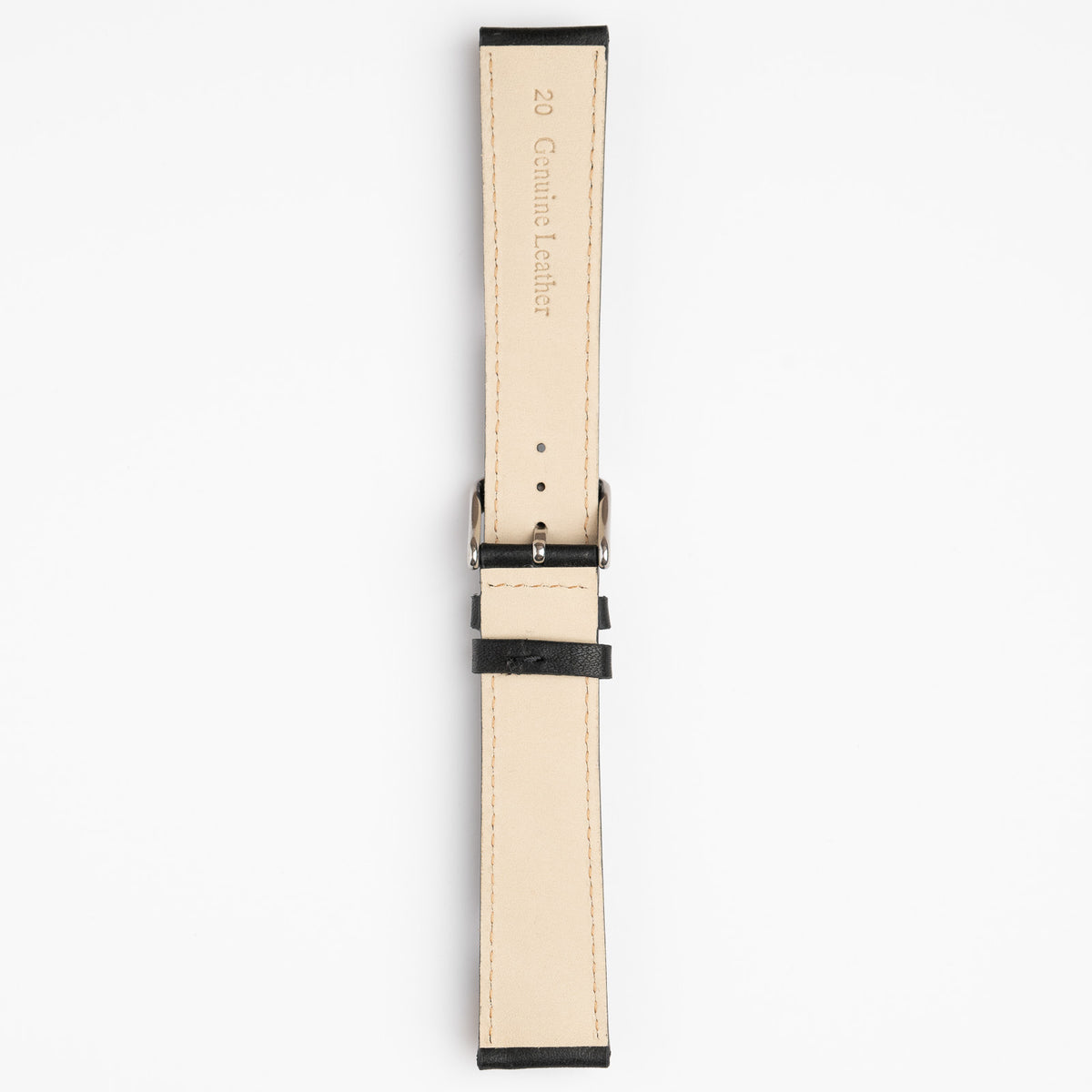 Henley Superior Supple Black Watch Strap, underside showing the lining