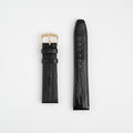 Teju Lizard Black Watch Strap, both pieces laid flat