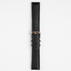 Henley Superior Black Watch Strap, buckled up, front view