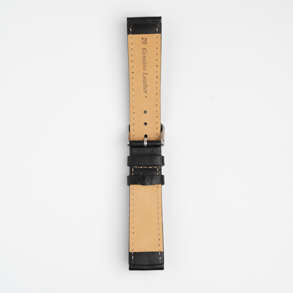 Triangular Padded Black Watch Strap, underside showing the lining