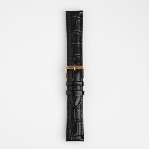 Alligator Value Padded Black Watch Strap