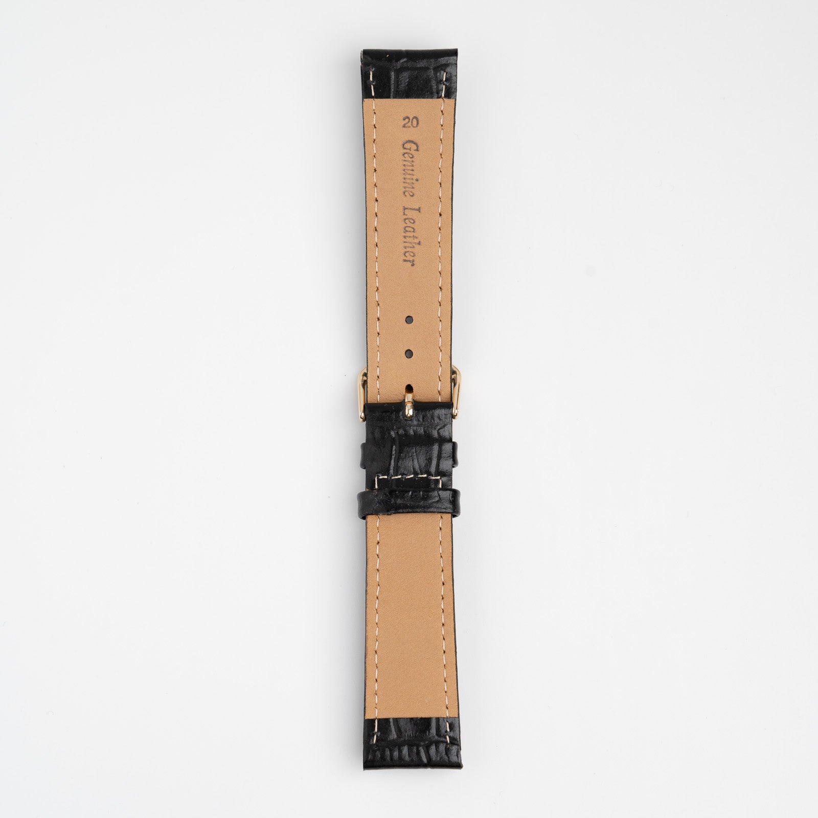 Alligator Value Padded Black Watch Strap