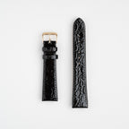 Crocodile Value Black Watch Strap, both pieces laid flat