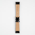 Crocodile Value Black Watch Strap, underside showing the lining