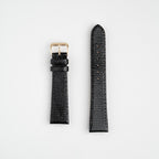 Lizard Value Black Watch Strap, both pieces laid flat