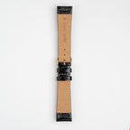 Lizard Value Black Watch Strap, underside showing the lining