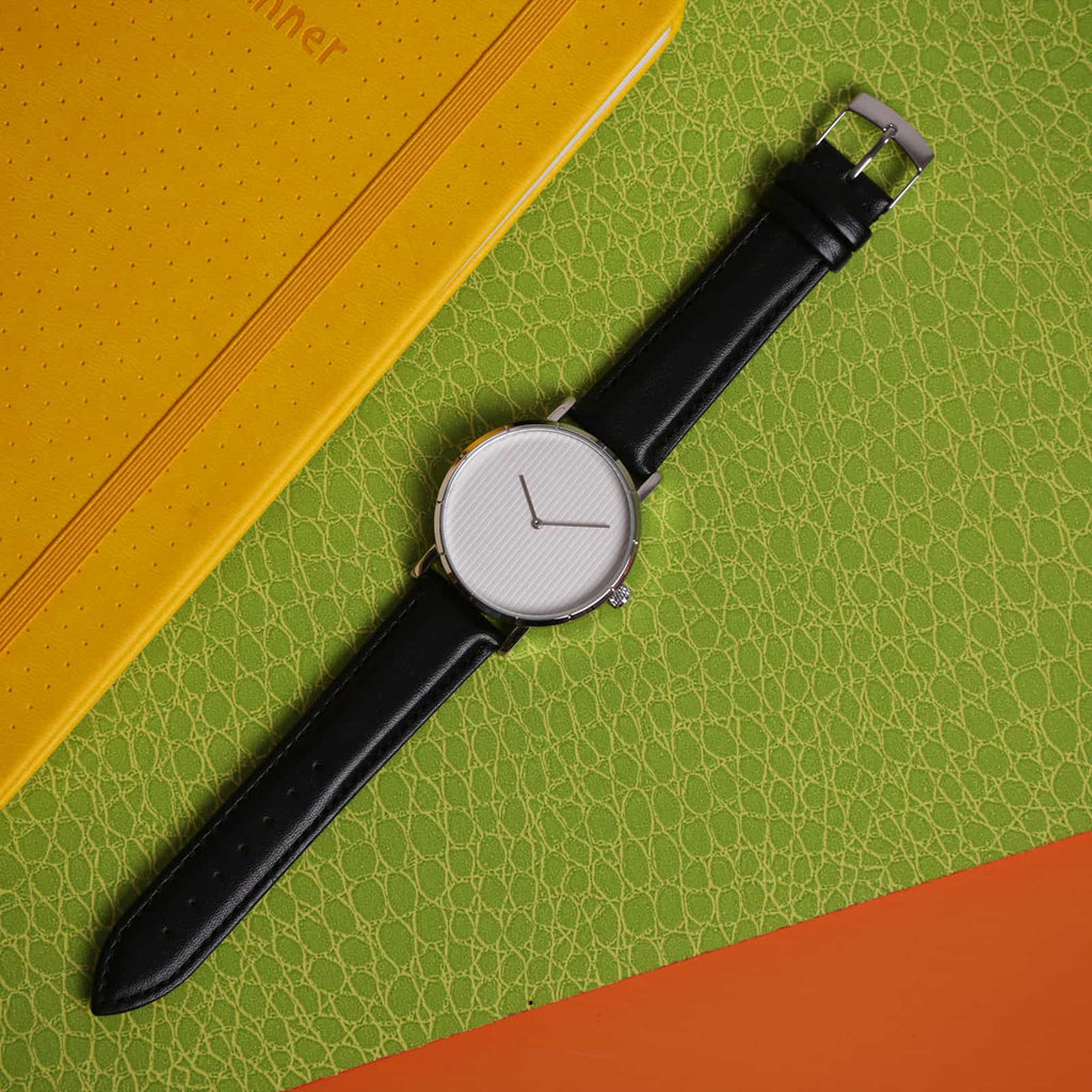 Mimic Eminence Quick Release Black Watch Strap, shown on a watch