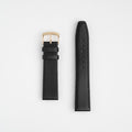 Water Resistant Stitched Black Watch Strap, both pieces laid flat