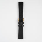 Water Resistant Stitched Black Watch Strap, underside showing the lining
