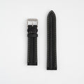 Submerge Double Ridge Black Watch Strap, both pieces laid flat