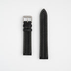 Submerge Double Ridge Black Watch Strap, both pieces laid flat