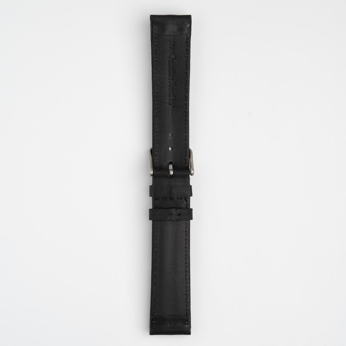 Submerge Double Ridge Black Watch Strap, underside showing the lining