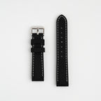 Submerge Extent Black & White Watch Strap, both pieces laid flat