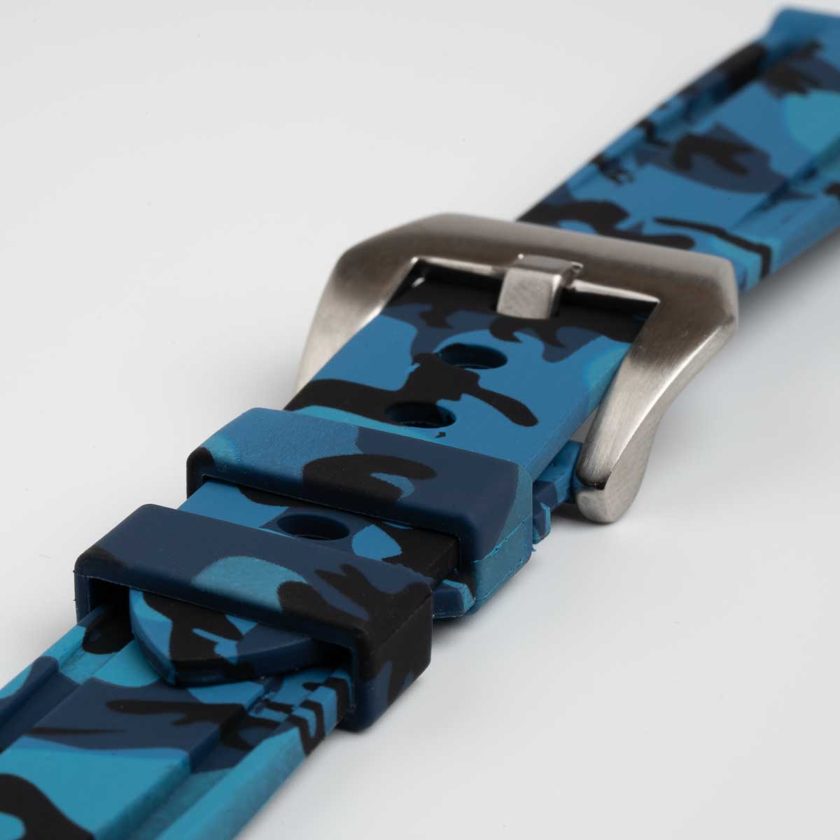 Submerge Camo Silicone Blue Watch Strap