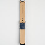 Smooth Curved Blue Watch Strap, underside showing the lining