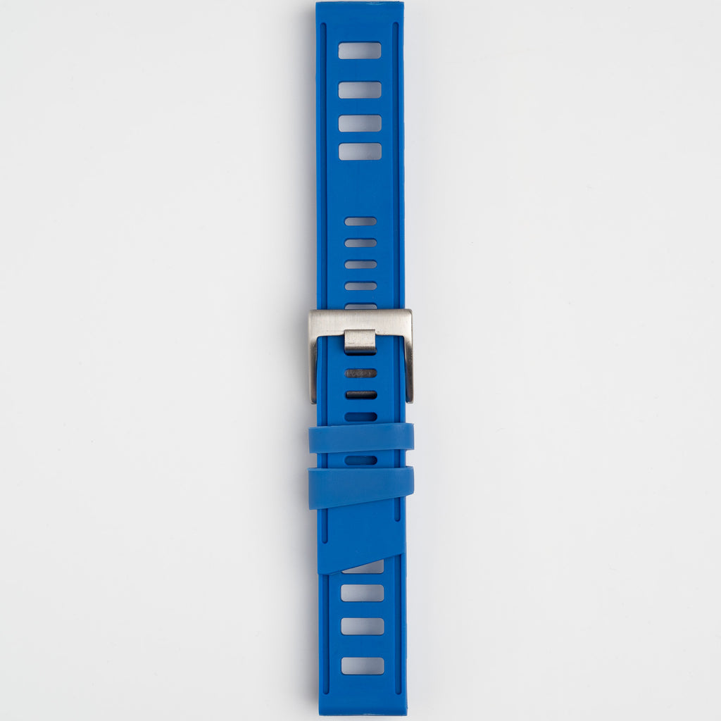 Submerge ISO Dive Blue Watch Strap, buckled up, front view