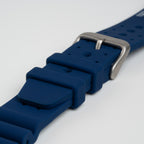 Submerge ND Limits Blue Watch Strap, close-up of the buckle and keepers