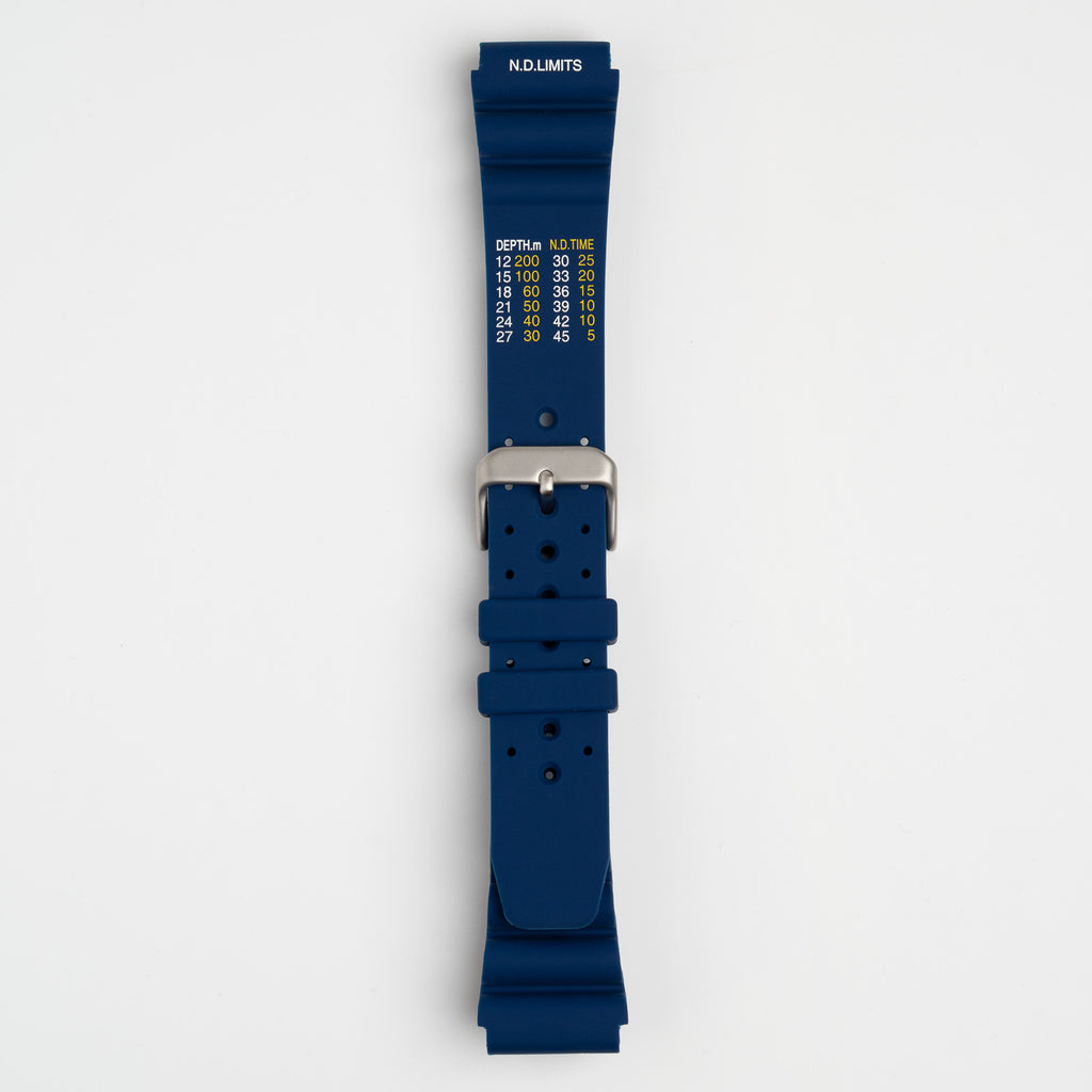 Submerge ND Limits Blue Watch Strap, buckled up, front view