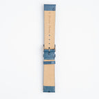 Sandbanks Ostrich Blue Watch Strap, underside showing the lining