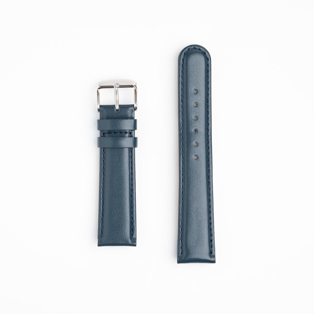 Henley Blue Watch Strap, both pieces laid flat