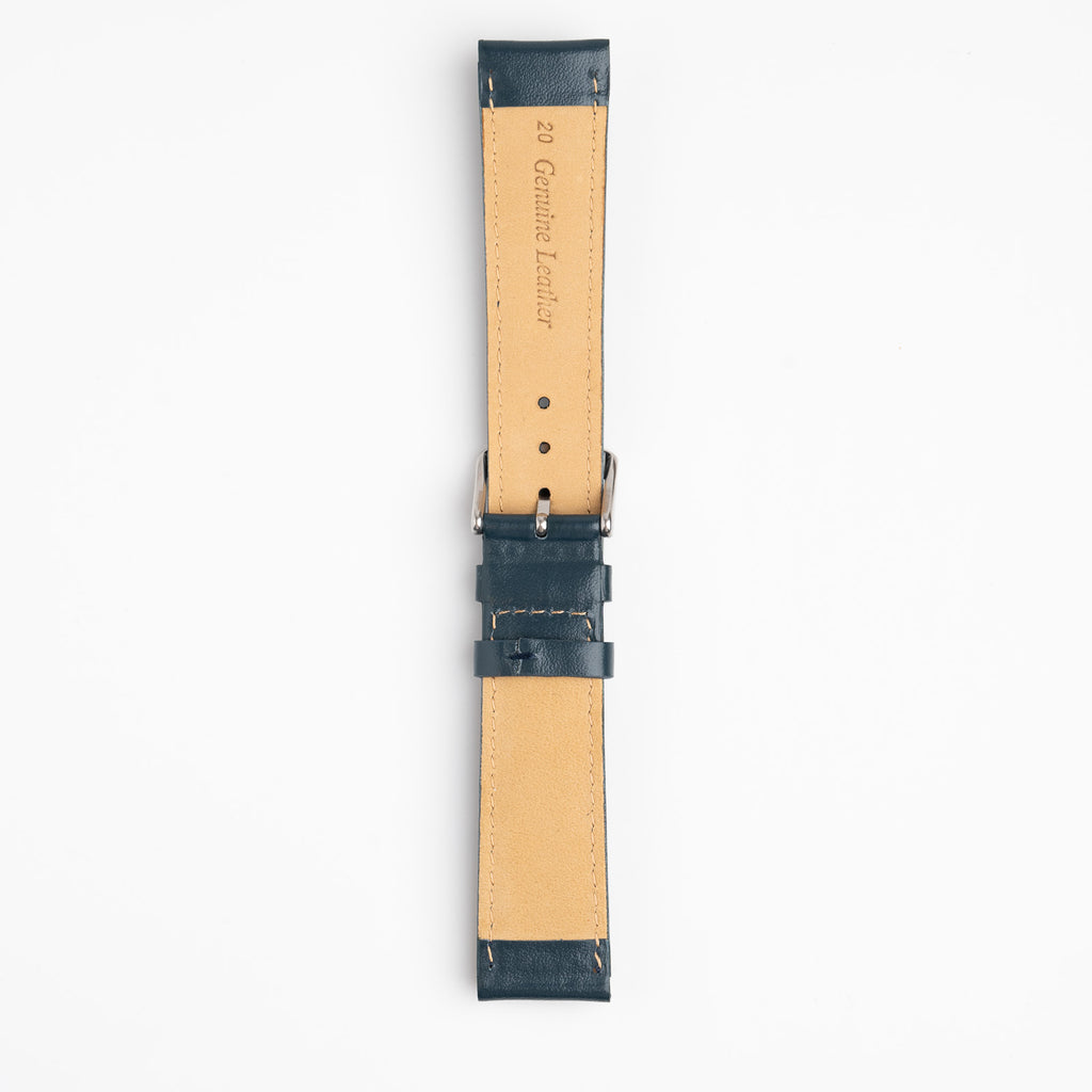 Henley Blue Watch Strap, underside showing the lining