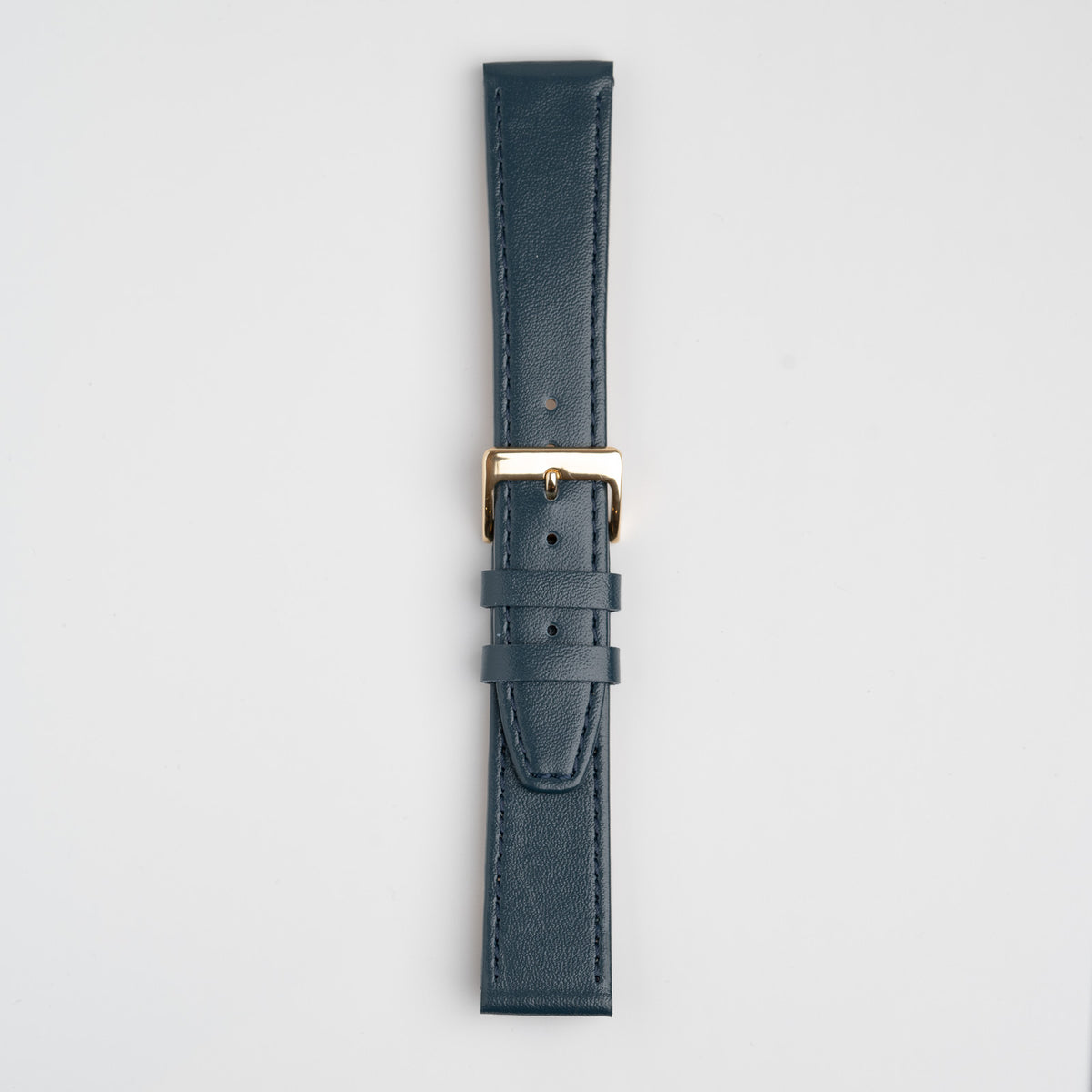 Blue Mayfair Subtle watch strap, buckled, front view